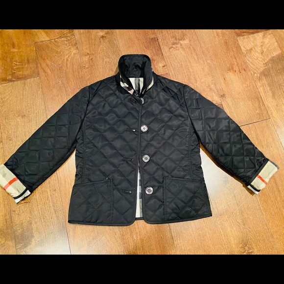 Burberry Quilted Black Jacket Girls size 4y - Picture 2 of 5